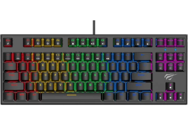 Havit Gamenote Mehanikus gamer billentyüzet fekete RGB (KB857L)