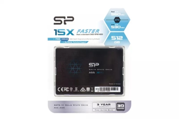Silicon Power 512GB SSD SP512GBSS3A55S25 | 3 év garancia!