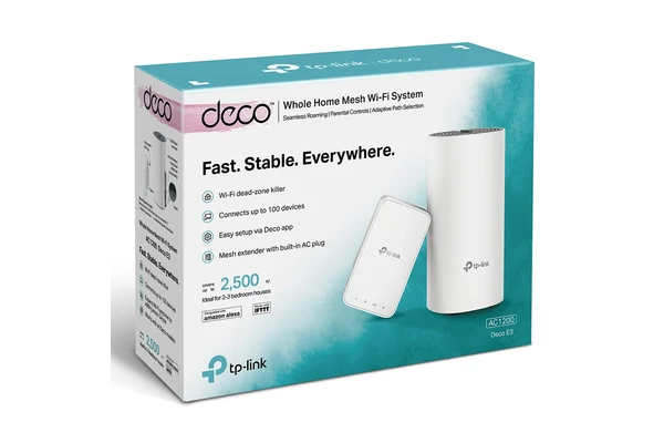 TP-Link Deco E3 AC1200 Otthoni Mesh Wi-Fi Rendszer, 2 Pack