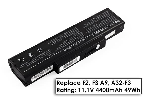 Asus F2, F3, X56 6 cellás helyettesítő új akkumulátor, (A32-F3)