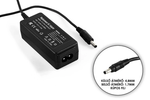 HP 19.5V 2.05A 40W helyettesítő új töltő (csatlakozó átmérő: 4,8mm/1,7mm)