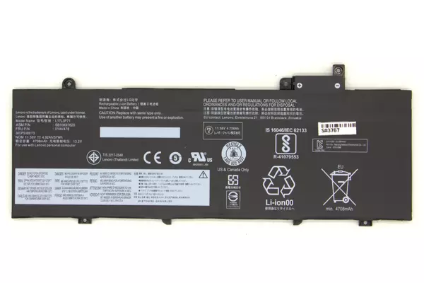 Lenovo ThinkPad T480s helyettesítő új 57Wh 4700mAh akkumulátor (L17L3P71)