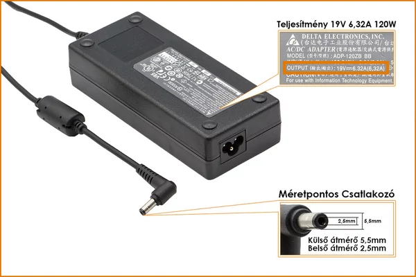 Delta Electronics 19V 6.3A 120W Gyári Új töltő (ADP-120ZB BB, PA-1121-02)
