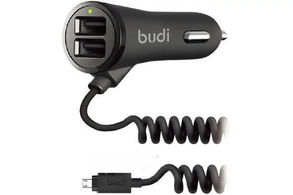 budi Autós Dupla USB szivar töltő 3.0 gyorstöltés Micro USB 17W (M8J068M)