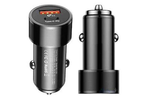 budi Autós Dupla USB szivar töltő  gyorstöltés 17W (CC622BS)