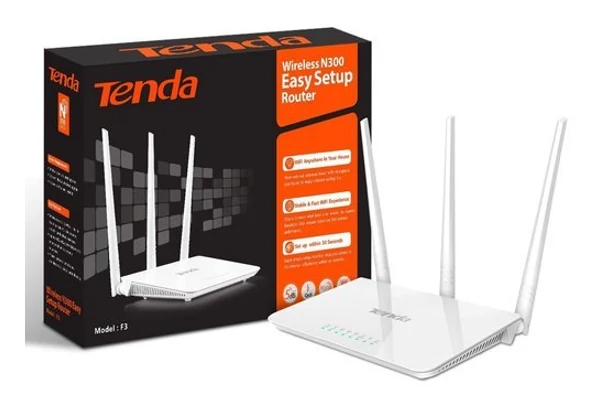 Tenda F3 wireless router, N 300Mbps, 3 fix antenna