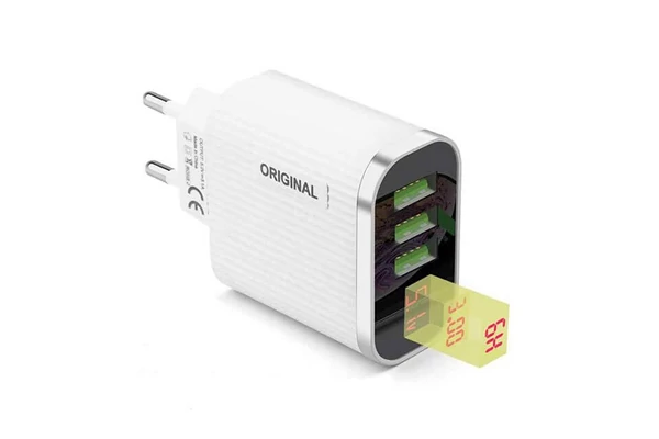 Original gyorstöltő adapter 3 USB port