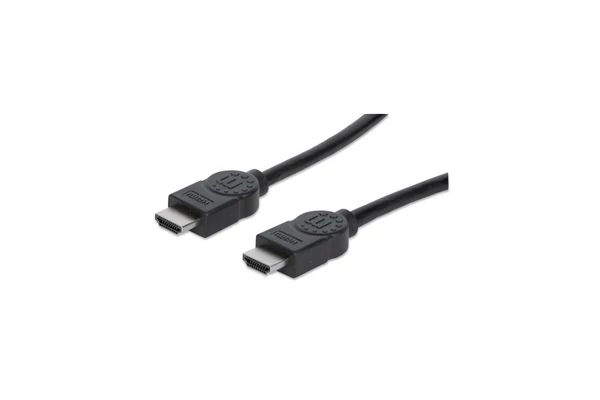 Manhattan Kábel - HDMI to HDMI (Ethernet HEC, ARC, 3D, 4K,  Shielded,  3m, Fekete)