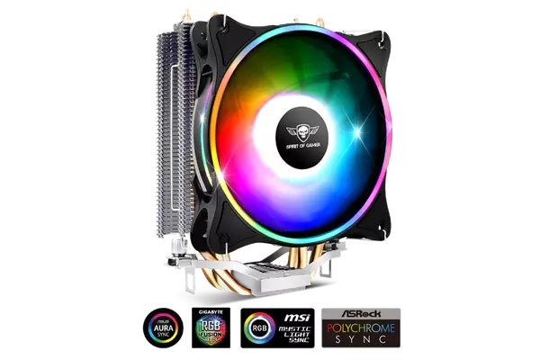 Spirit of Gamer CPU Cooler - CPU AIRCOOLER 120 MM ARGB (27dB; 2500 RPM; 1x12cm; aluminium/réz)