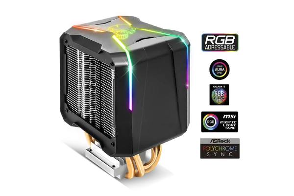 Spirit of Gamer CPU Cooler - CPU AIRCOOLER PRO ARGB (27dB; 1600 RPM; 1x12cm; aluminium/réz)