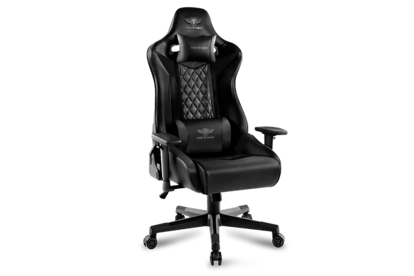 Spirit of Gamer szék - CRUSADER Black (állítható dőlés/magasság/kartámasz; max.120kg-ig, fekete)