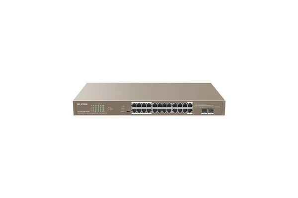 IP-COM Switch PoE - G1126P-24-410W (24x1Gbps; 2x SFP; 24 af/at PoE+ port; 370W, Rackbe szerelhető)