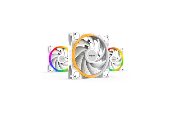 Be Quiet! Cooler 12cm - LIGHT WINGS WHITE 120mm PWM high-speed Triple-Pack (RGB, 2500rpm, 31dB, fehér)
