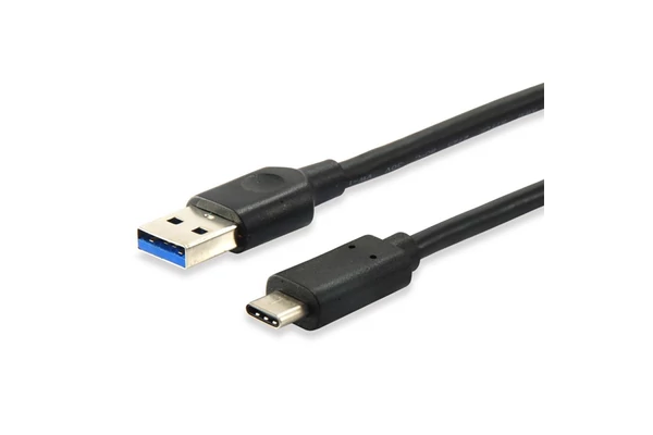 Equip Átalakító Kábel - 128343 (USB-C 3.2 Gen1 to USB-A, apa/apa, fekete, 0,25m)