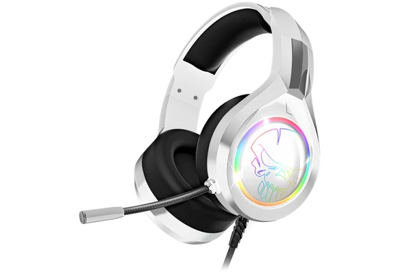 Spirit of Gamer Fejhallgató - PRO-H8 RGB White (MultiPlatform, mikrofon, 3.5mm jack, hangerőszabályzó, 2m kábel, fehér)