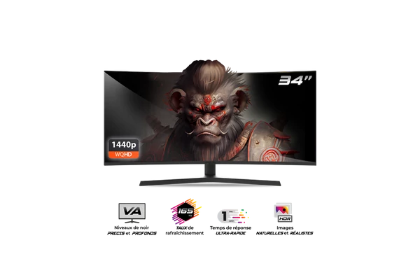 Spirit of Gamer Monitor 34" - EPIC 34" (VA, 21:9, 3440x1440, 1ms, 165 Hz, 400 cd/m2, 4000:1, HDMI/DP/3,5 mm Jack)