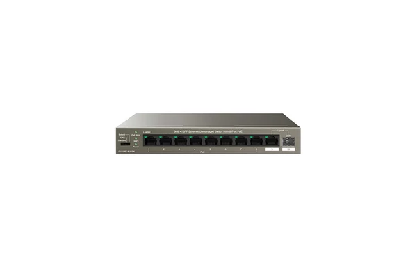 IP-COM Switch PoE - G1110PF-8-102W (9x1Gbps; 1x SFP; 8x af/at PoE+ port; 102W, Rackbe szerelhető)