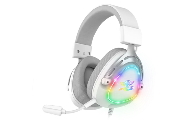 Spirit of Gamer Fejhallgató - ELITE H40 White (MultiPlatform, RGB, 3.5mm Jack, mikrofon, hangerőszabályzó, nagy-párnás)