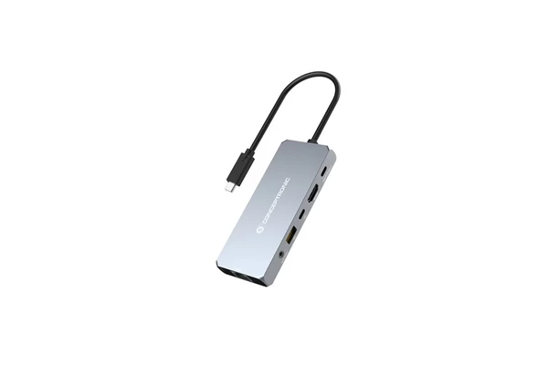Conceptronic Notebook Dokkoló - DONN22G (USB-C/USB4 to HDMI/2.5GbE/USB-C PD/USB-C 10Gbps/USB-A 10Gbps/Audio)