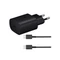 SAMSUNG hálózati töltő Type-C aljzat +  Type-C kábel (5V / 3000mA, 25W, PD gyorstöltés támogatás) (EP-TA800EBE / EP-DG980BBE) FEKETE