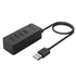 Kép 1/4 - Orico USB2.0 Hub - W5P-U2-030-BK/75/ (4 port, Bemenet: USB-A, Kimenet: 4xUSB-A, fekete)