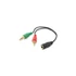 Kép 1/3 - Equip kábel - 147942 (Audio elosztó, 3,5mm Jack, 1x anya/2x apa, fekete, 13cm)