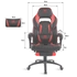 Kép 6/8 - Spirit of Gamer szék - MUSTANG Red (állítható dőlés/magasság; kihajtható lábtartó; max.120kg-ig, piros)
