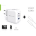 Kép 1/9 - Conceptronic telefon töltő adapter+kábel - ALTHEA17W (2xUSB-C+USB-A, 67W, USB-C töltő kábel, fehér)